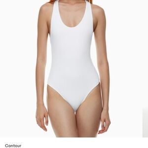 Aritzia Babaton Contour Racer Bodysuit White
